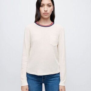 NWT RE/DONE‎ Long Sleeve Thermal Pocket Tee in Vintage White Size LARGE REDONE